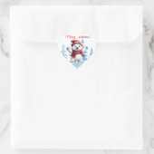 Polar Bear Red Christmas Herz-Aufkleber (Tasche)