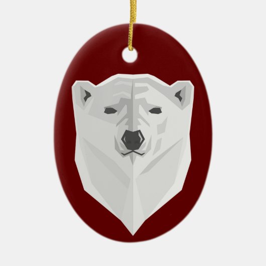 Polar Bear & Red Keramik Ornament (Vorne)
