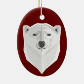 Polar Bear & Red Keramik Ornament (Hinten)