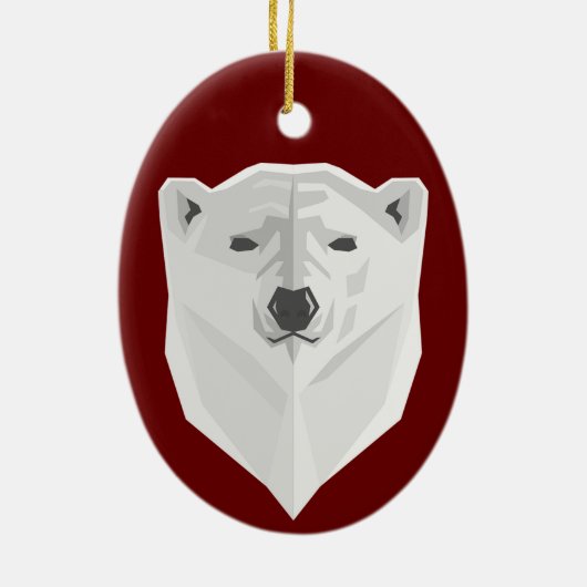 Polar Bear & Red Keramik Ornament (Hinten)