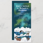 Polar Bear Reindeer Walrus Orca Narwhal Einladung (Vorne/Hinten)