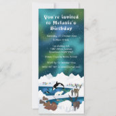 Polar Bear Reindeer Walrus Orca Narwhal Einladung (Vorderseite)