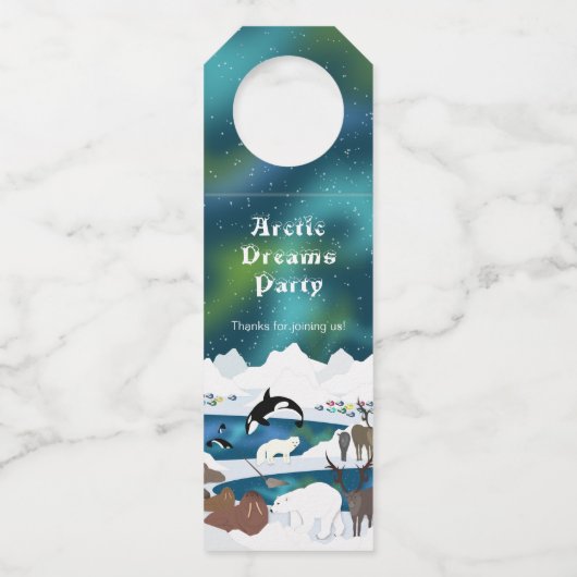 Polar Bear Reindeer Walrus Orca Narwhal Flaschenanhänger (Vorderseite)