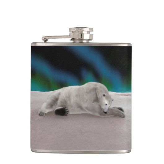 Polar Bear Resting Flachmann (Vorderseite)