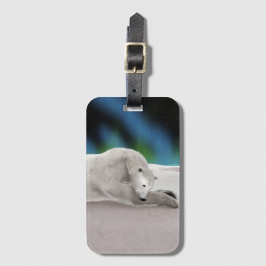Polar Bear Resting Gepäckanhänger (Vorderseite Vertikal)