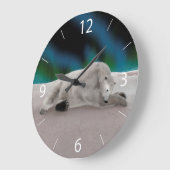 Polar Bear Resting Große Wanduhr (Winkel)