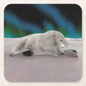 Polar Bear Resting Rechteckiger Pappuntersetzer (Vorderseite)