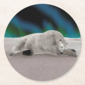 Polar Bear Resting Runder Pappuntersetzer (Vorderseite)