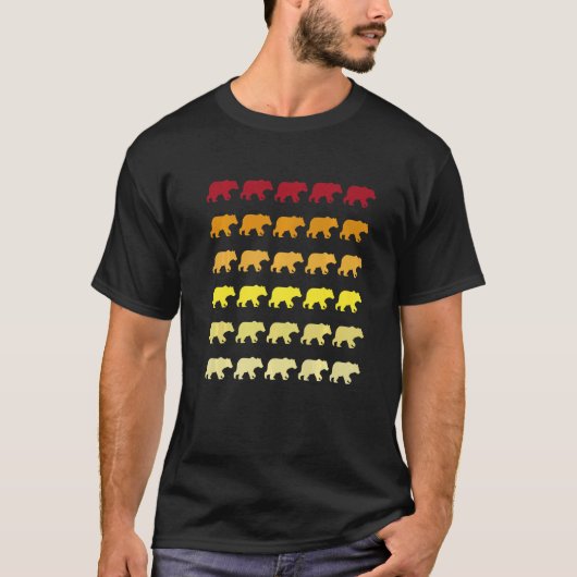 Polar Bear Retro Tiermuster T-Shirt (Vorderseite)