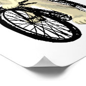 Polar Bear Riding a Bike , Funny Bear Poster (Ecke)