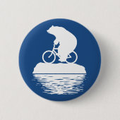 Polar Bear Riding Bicycle on Iceberg Button (Vorderseite)