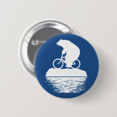 Polar Bear Riding Bicycle on Iceberg Button (Vorne & Hinten)