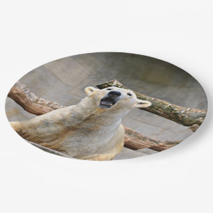 Polar Bear Roaring Pappteller