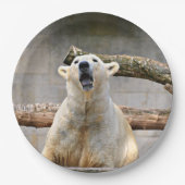 Polar Bear Roaring Pappteller (Vorderseite)