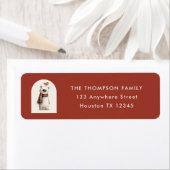 Polar Bear Robin Christmas Return Address (Insitu)