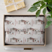 Polar Bear Robin Pattern Cream Merry Christmas Seidenpapier (Geschenk)