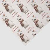 Polar Bear Robin Pattern Cream Merry Christmas Seidenpapier (Detail)