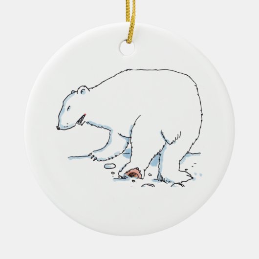 Polar Bear round ceramic ornament (Vorne)