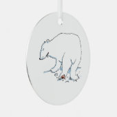 Polar Bear round metal ornament (Vorderseite Rechts)