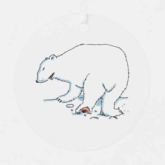 Polar Bear round metal ornament (Vorderseite)