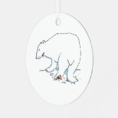 Polar Bear round metal ornament Aus Metall (Vorderseite links)