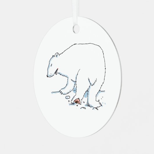 Polar Bear round metal ornament Aus Metall (Vorderseite links)