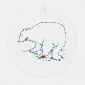 Polar Bear round metal ornament Aus Metall (Vorderseite)