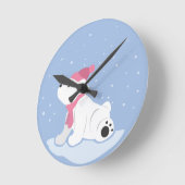Polar Bear Runde Wanduhr (Winkel)