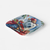Polar Bear Santa Christmas Design Pappteller (Gewinkelt)