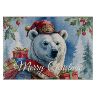 Polar Bear Santa Christmas Design Schneidebrett