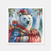 Polar Bear Santa Christmas Design Serviette (Vorderseite)