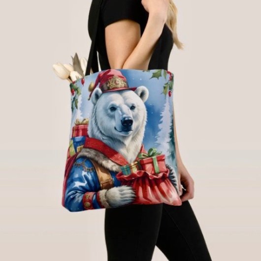 Polar Bear Santa Christmas Design Tasche