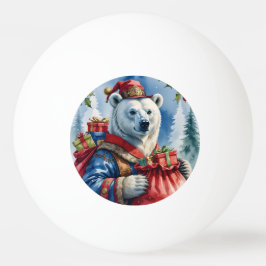 Polar Bear Santa Christmas Design Tischtennisball