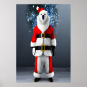Polar Bear Santa Claus | AI Art Poster (Vorne)
