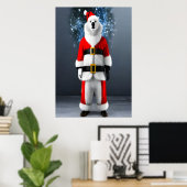 Polar Bear Santa Claus | AI Art Poster (Heimbüro)