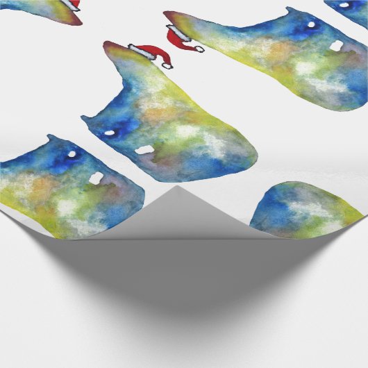 Polar Bear Santa Wrapping Paper Geschenkpapier (Ecke)