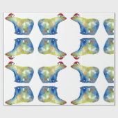Polar Bear Santa Wrapping Paper Geschenkpapier (Flach)