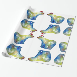 Polar Bear Santa Wrapping Paper Geschenkpapier