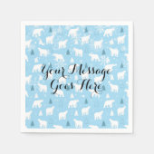 Polar Bear Schneeflocken fügen Ihre Nachricht hinz Serviette (Vorderseite)