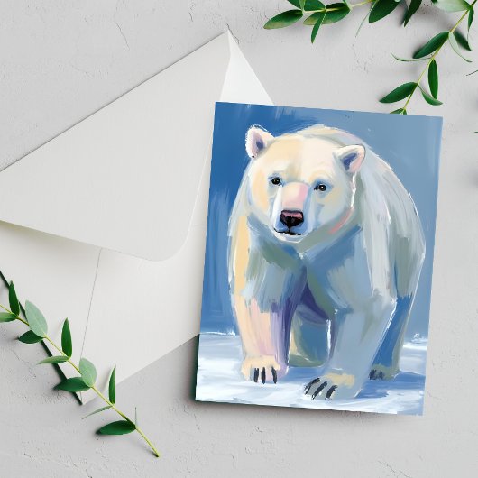 Polar Bear | Schönes Tiergemälde Postkarte