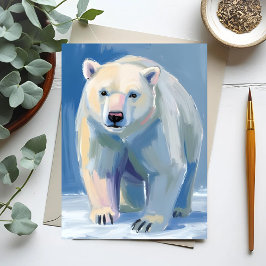 Polar Bear | Schönes Tiergemälde Postkarte