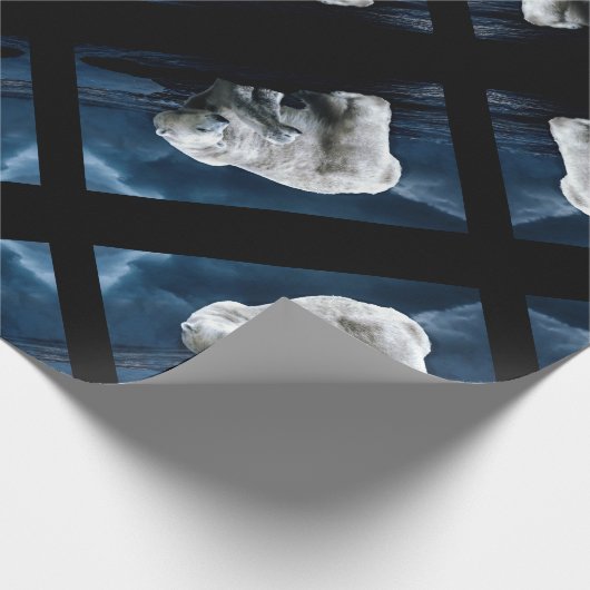 Polar Bear - Schwarzer Spiegelbär Geschenkpapier (Ecke)