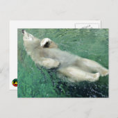 Polar Bear Schwimmen auf seiner Rückseite Postkarte (Vorne/Hinten)