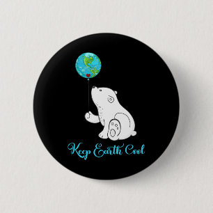 Polar Bear Shirt Earth Day - Geschenk täglich Button