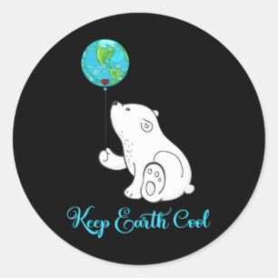 Polar Bear Shirt Earth Day - Geschenk täglich Runder Aufkleber