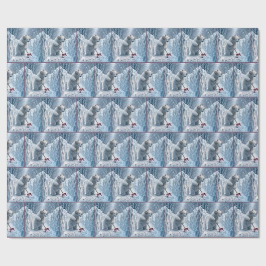 Polar Bear Shooting Snow Geschenkpapier (Flach)