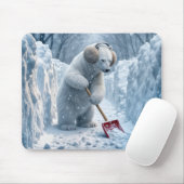 Polar Bear Shooting Snow Mousepad (Mit Mouse)