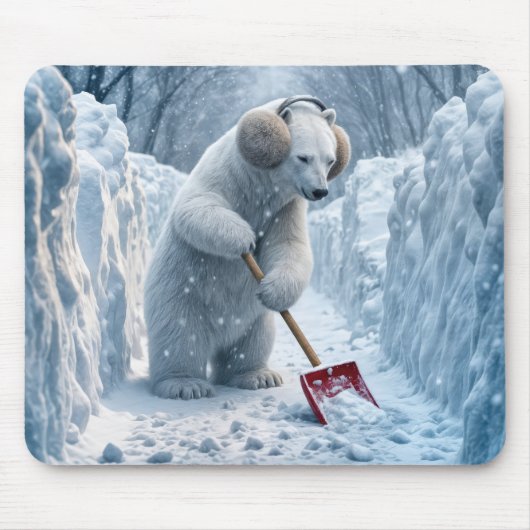 Polar Bear Shooting Snow Mousepad (Vorne)