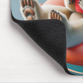 Polar Bear Sipping a Drink Mousepad (Ecke)