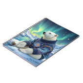 Polar Bear Sitting Under Northern Lights Notizblock (Linke Seite)